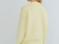 Джемпер с воротником поло на молнии, Желтый