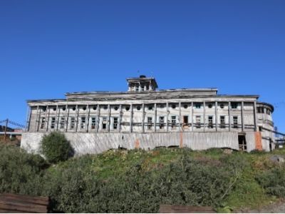 Здание речного вокзала Дудинского порта, построенное в 1949 г.