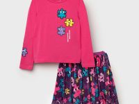 Комплект трикотажный для девочек: фуфайка (футболка), юбка