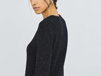 Вязаное платье с пайетками, Черный