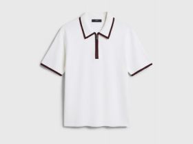 Джемпер с воротником поло на молнии, Бежевый