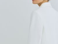 Двубортный приталенный жакет, Белый