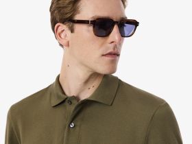 Мужское поло Lacoste L.12.21 классического кроя с длинным рукавом