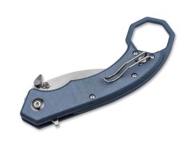 Складной нож Boker HEL Karambit, сталь 154CM, рукоять G10, синий/серый