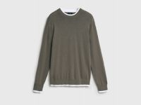 Джемпер с имитацией футболки, Коричневый