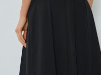 Юбка миди со складками, Черный