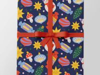 Упаковочная бумага "Игрушки и грибочек" 70х100 см