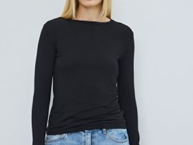 Лонгслив с шёлком, Черный