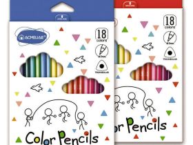 Набор карандашей цветных трехгранных Acmeliae 18 цв, в картонном футляре