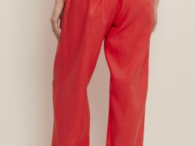 Брюки прямого кроя с добавлением льна