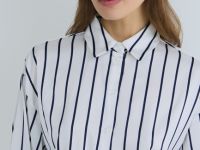 Блузка из сатина, Синий