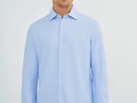 Рубашка из тонкого трикотажа, Голубой