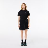 Платье Lacoste оверсайз с поясом и коротким рукавом