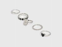 Набор колец для девочек, 5 шт., Серебряный