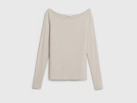 Лонгслив из вискозы, Бежевый