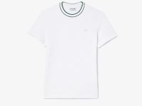 Мужская футболка Lacoste с воротником в полоску из эластичного хлопка