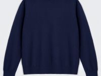 Джемпер из хлопка и шерсти с округлым вырезом