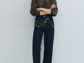 Широкие джинсы Wide leg с высокой посадкой, Синий