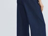 Тонкие прямые джинсы с эластичным поясом, Синий