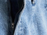 Широкие джинсы из плотного денима с ремнём, Синий