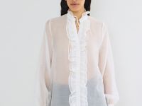 Блузка с рюшами, Белый