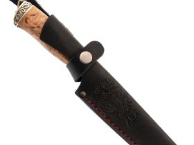 Нож Сумрак, сталь булат,  художественное литье, рукоять карельская береза