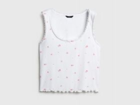 Майка пижамная из трикотажа пуантель, Белый