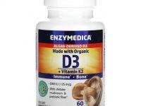 Enzymedica, Органический D3 + витамин K2`` 60 капсул
