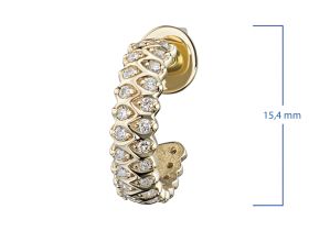 Пусеты из желтого золота с бриллиантами э0301пс12200014