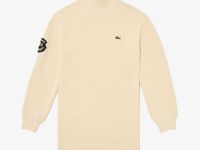 Женское трикотажное платье Lacoste с длинным рукавом и высоким воротом