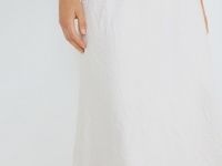 Атласная юбка из жатой ткани, Бежевый