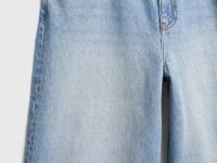 Джинсовые шорты-бермуды с высокой посадкой, Голубой