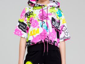 Комплект трикотажный для девочек: майка, шорты, фуфайка (футболка)