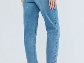 Джинсы Mom с высокой посадкой, Голубой