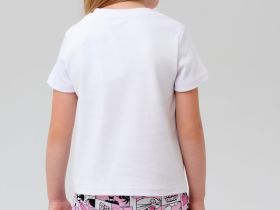 Комплект трикотажный для девочек: фуфайка (футболка), шорты