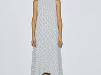 Шифоновое платье в горох, Белый