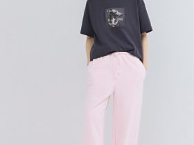 Футболка оверсайз с принтом, Серый