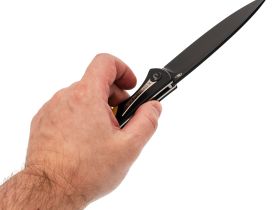 Складной нож Reptilian Корюшка-01 Black, сталь VG-10, рукоять Yellow G10