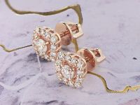 Пусеты из красного золота с бриллиантами э0201пс02181600