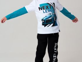 Фуфайка трикотажная для мальчиков (футболка с длинными рукавами)