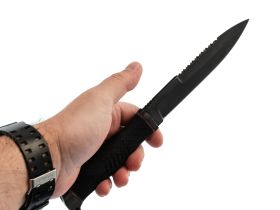 Тактический нож Пограничник, сталь 65Г, резина