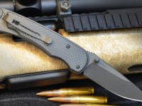 Нож складной Spartan Blades Akribis Meteorite Grey, сталь CPM-S35VN с DLC покрытием, рукоять титан/карбон Scales