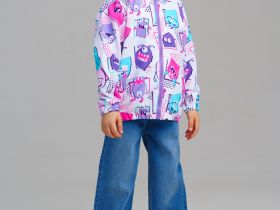 Куртка текстильная с полиуретановым покрытием для девочек (ветровка)