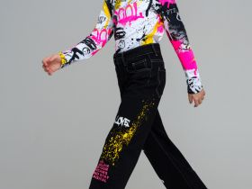 Брюки текстильные джинсовые утепленные для девочек