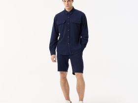 Мужская рубашка Lacoste на кнопках с большими нагрудными карманами