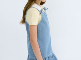 Джинсовый сарафан для девочек, Голубой