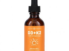 NutraChamps, Жидкие капли D3 + K2, без добавок, 60 мл (2 жидк. Унции)