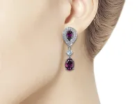 Пусеты из белого золота с родолитами э4785пс04250359_white