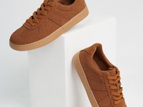 Кеды из искусственной замши, Оранжевый