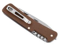 Нож Ruike L32-N, сталь Sandvik 12C27, рукоять G10, коричневый